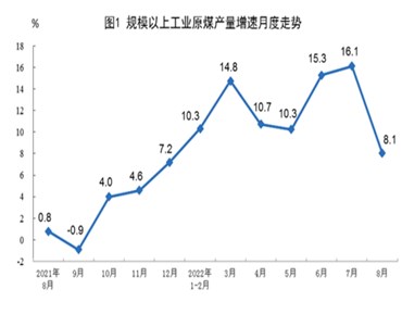 2022年8月国内能源生产情况